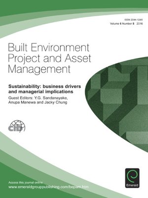 cover image of Built Environment Project and Asset Management, Volume 6, Number 5